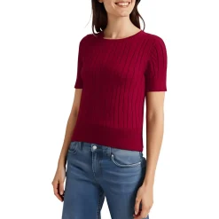 Solid Cable Knit Crewneck Sweater