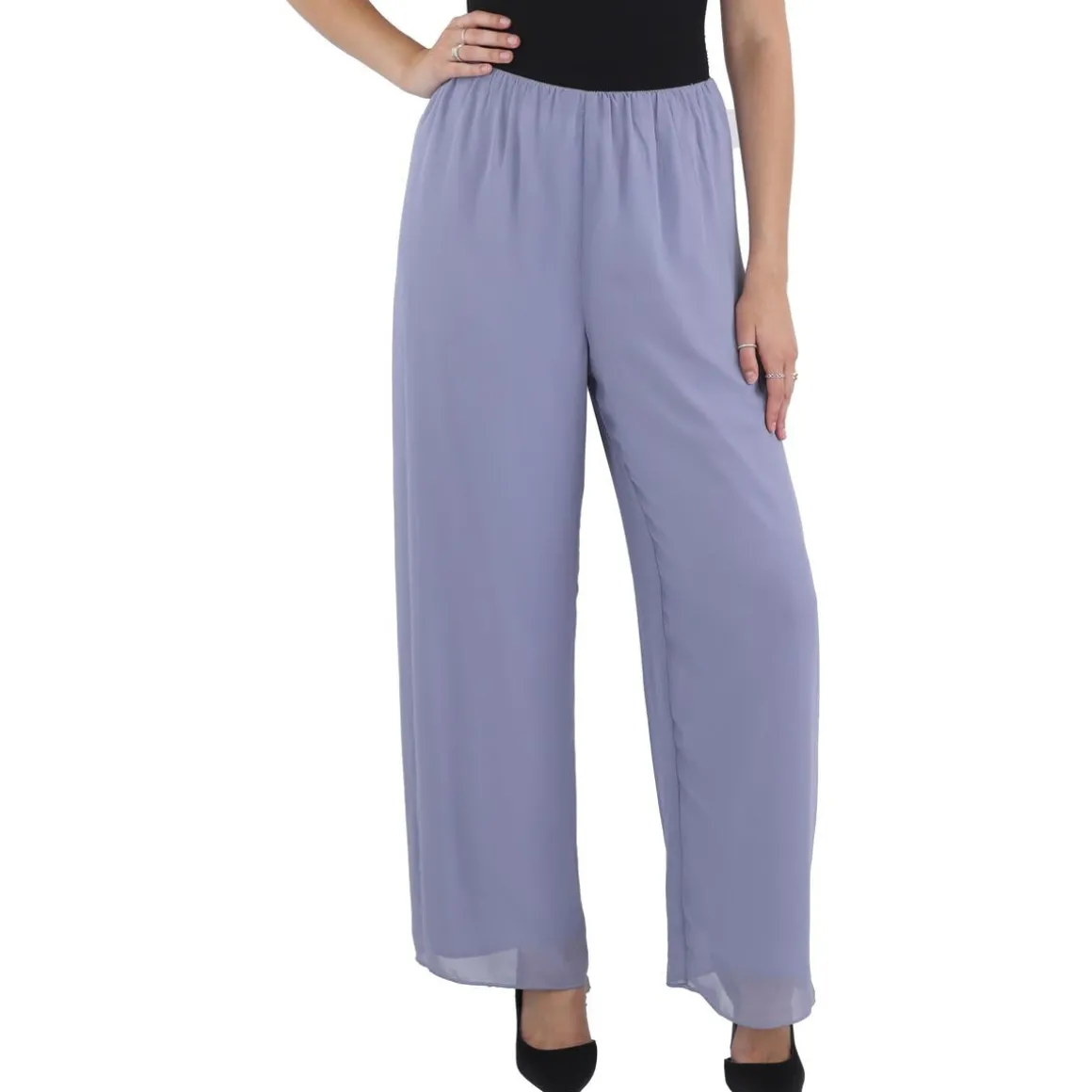 Solid Chiffon Pants