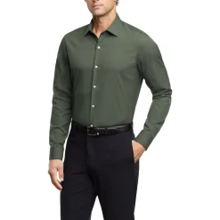 Solid Cotton Button-Down Shirt