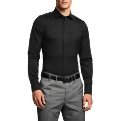 Solid Cotton Button-Down Shirt