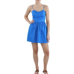 Solid Cotton Mini Dress