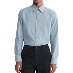 Solid Cotton Stretch Button-Down Shirt