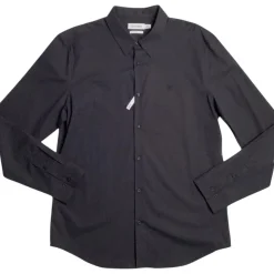 Solid Cotton Stretch Button-Down Shirt