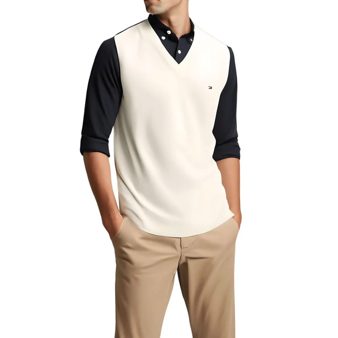 Solid Cotton Sweater Vest