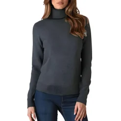 Solid Cotton Turtleneck Sweater