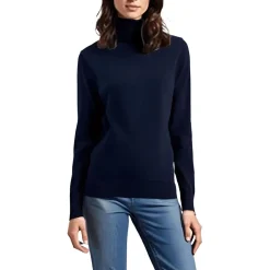 Solid Cotton Turtleneck Sweater