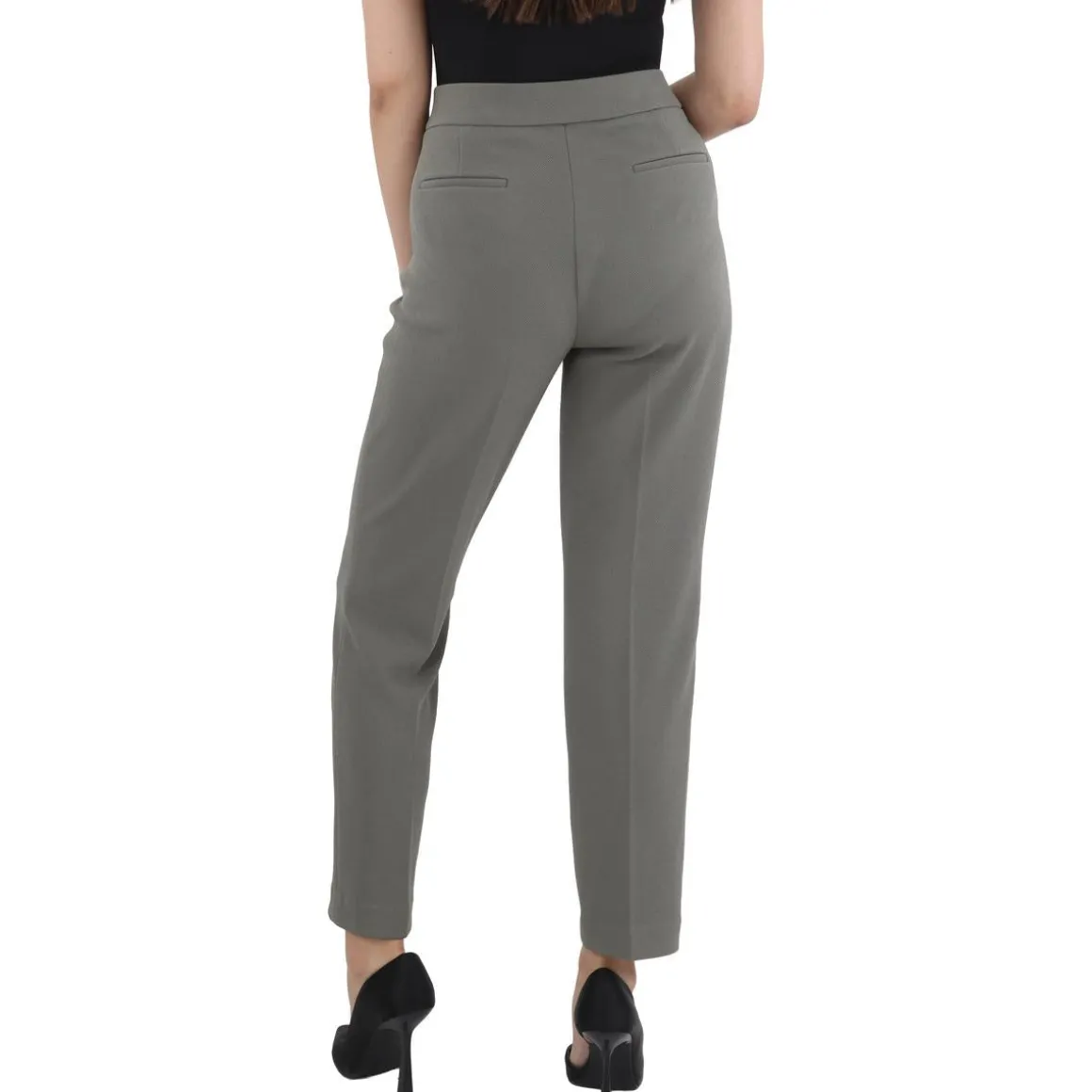 Solid Crepe Ankle Pants
