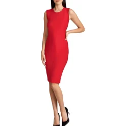 Solid Crepe Sheath Dress