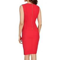 Solid Crepe Sheath Dress