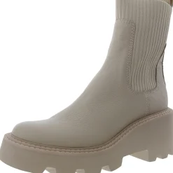 Solid Faux Leather Ankle Boots