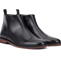 Solid Faux Leather Chelsea Boots