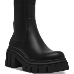 Solid Faux Leather Motorcycle Boots