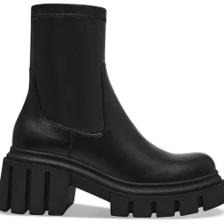 Solid Faux Leather Motorcycle Boots