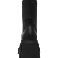 Solid Faux Leather Motorcycle Boots