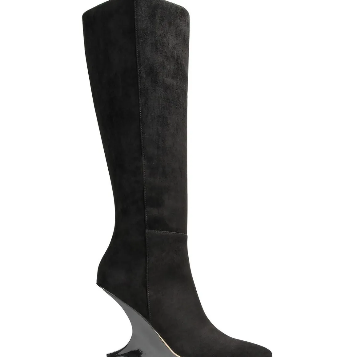 Solid Faux Suede Knee-High Boots