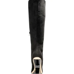 Solid Faux Suede Knee-High Boots