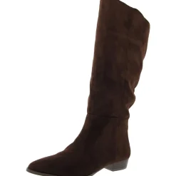 Solid Faux Suede Knee-High Boots