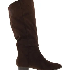 Solid Faux Suede Knee-High Boots