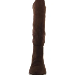 Solid Faux Suede Knee-High Boots