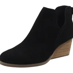 Solid Faux Suede Wedge Boots