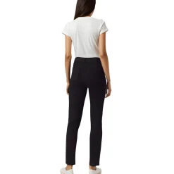 Solid High Rise Straight Leg Pants