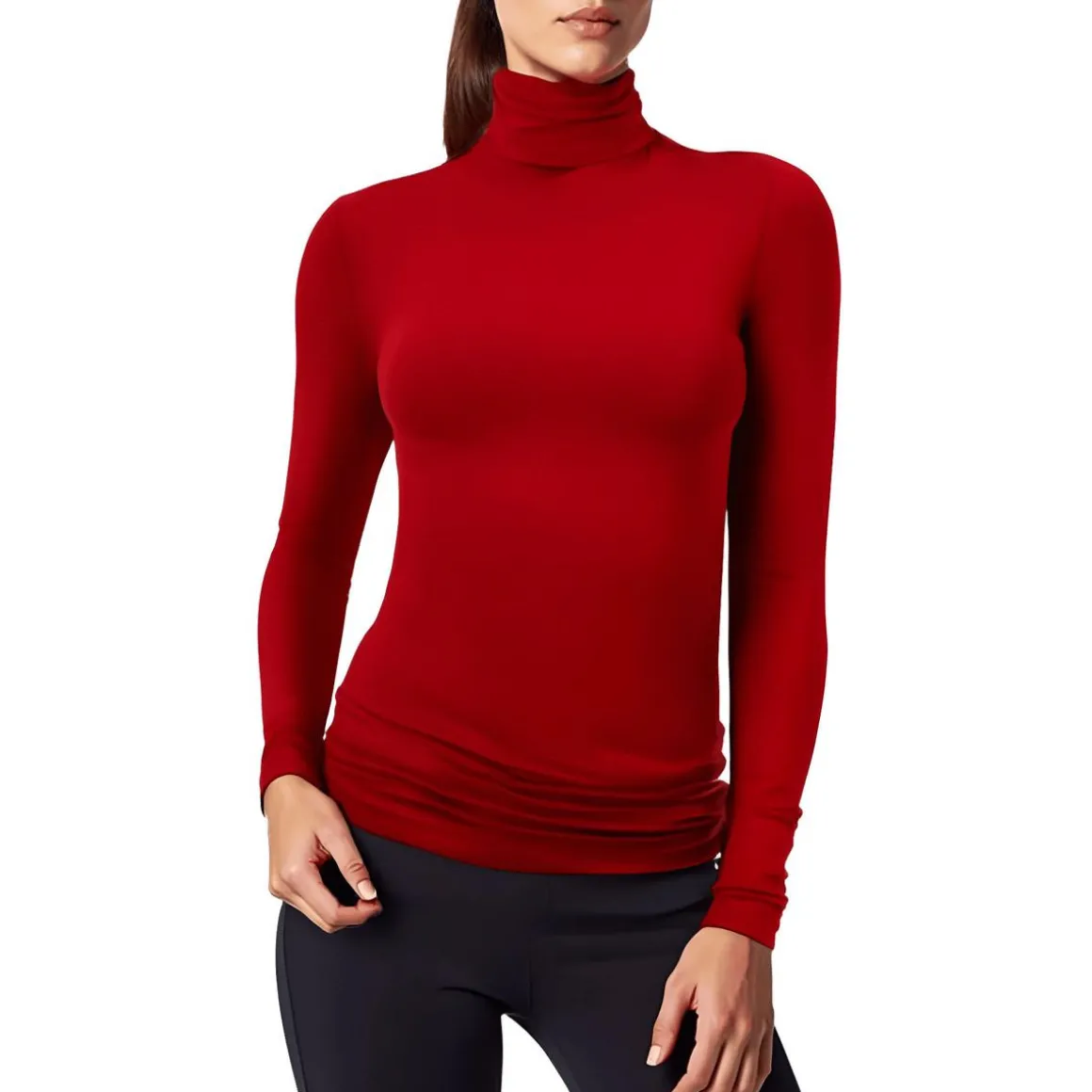 Solid Jersey Turtleneck Sweater