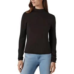 Solid Knit Funnel-Neck Sweater
