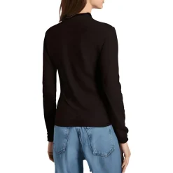 Solid Knit Funnel-Neck Sweater