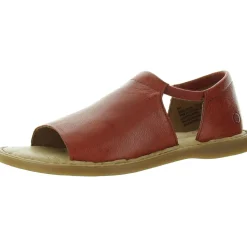 Solid Leather Flatform Sandals
