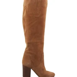 Solid Leather Knee-High Boots