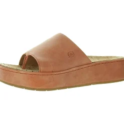 Solid Leather Platform Sandals