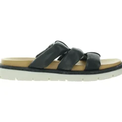 Solid Leather Slide Sandals