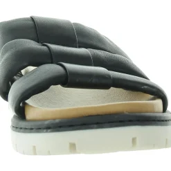 Solid Leather Slide Sandals