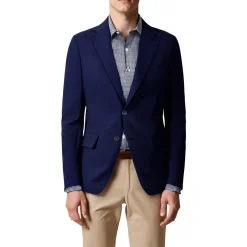 Solid Linen Two-Button Blazer