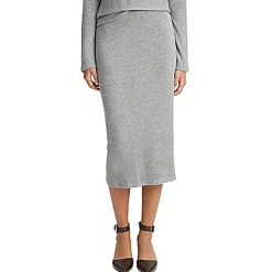 Solid Office Midi Skirt
