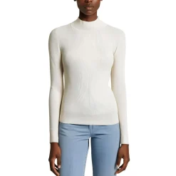 Solid Rayon Mock Turtleneck Sweater