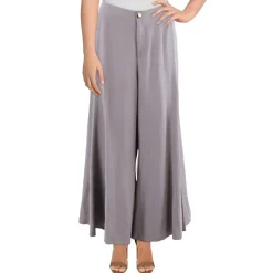Solid Rayon Wide Leg Pants