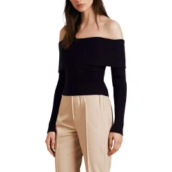 Solid Ribbed Knit Pullover Sweater