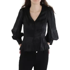 Solid Satin Peplum Top