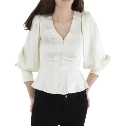 Solid Satin Peplum Top