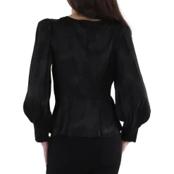 Solid Satin Peplum Top