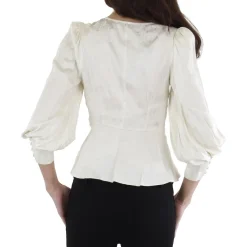 Solid Satin Peplum Top