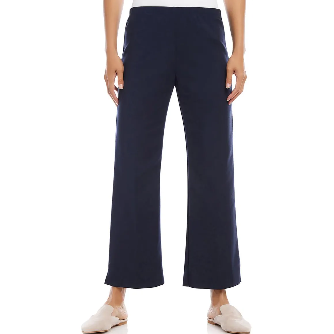 Solid Side Zip Cropped Pants