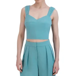 Solid Sweetheart Neckline Cropped