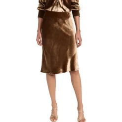 Solid Velvet A-Line Skirt