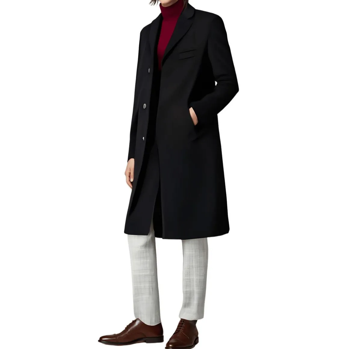 Solid Wool Overcoat