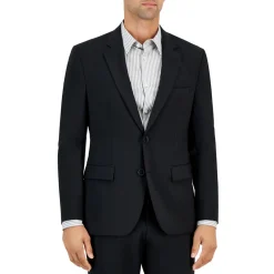 Solid Wool Two-Button Blazer