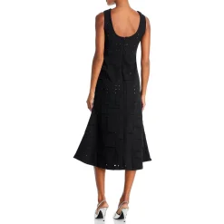 Solid Woven Midi Dress