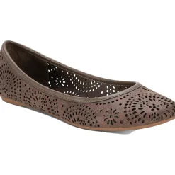 Sophia Perforated Slip On Flats