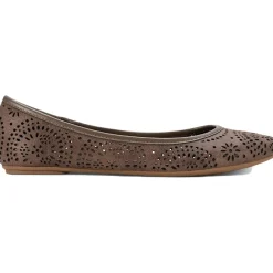 Sophia Perforated Slip On Flats
